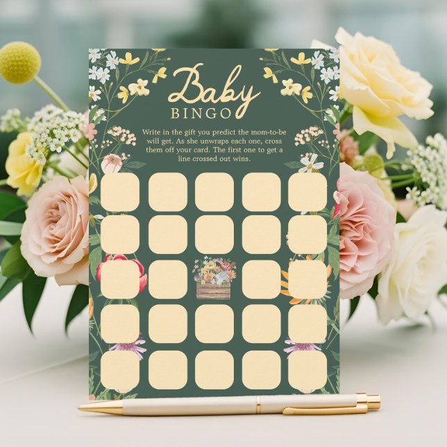 Baby in Bloom Summer Floral Garden Bingo Game Card (Baby in Bloom Summer Floral Garden Bingo Game Card)