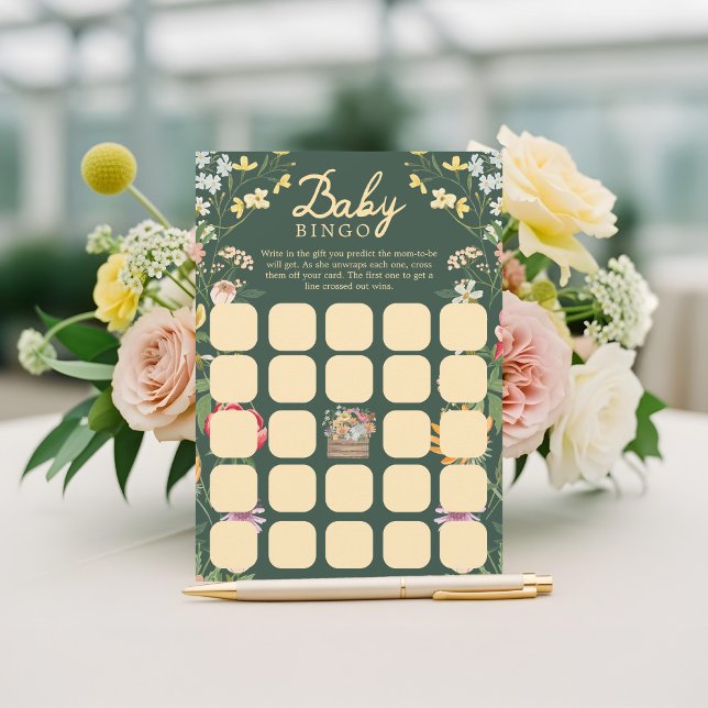 Baby in Bloom Summer Floral Garden Bingo Game Card (Baby in Bloom Summer Floral Garden Bingo Game Card)