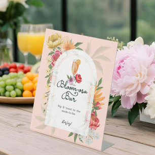 Baby in Bloom Summer Floral Garden Mom-osa Bar Pedestal Sign