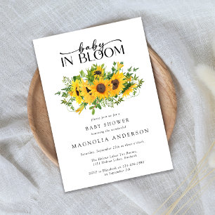 Baby in Bloom Sunflower Baby Shower Invitation