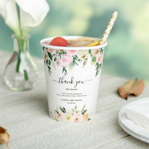 Baby in Bloom Sunlit Floral Baby Shower Paper Cups