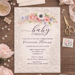 Baby in Bloom Sweet Floral Baby Shower Invitation