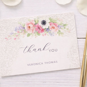 Baby in Bloom Sweet Floral Baby Shower Thank You Card