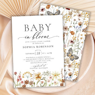 Baby in Bloom Terracotta Wildflower Baby Shower  Invitation