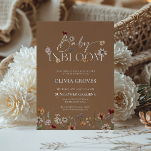 Baby in Bloom Terracotta Wildflower Baby Shower  Invitation