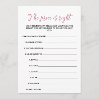 Baby in Bloom The Price is Right Game Programme