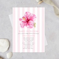 Baby in Bloom Tropical Hibiscus Stripe Baby Shower