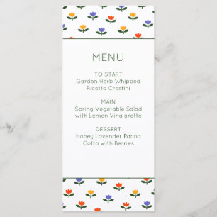 Baby in Bloom Tulip Trendy Modern Baby Shower Menu