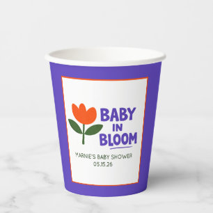 Baby in Bloom Tulip Trendy Modern Baby Shower Paper Cups