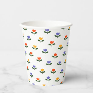 Baby in Bloom Tulip Trendy Modern Baby Shower Paper Cups