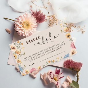 Baby in Bloom Vintage Baby Shower Diaper Raffle Enclosure Card