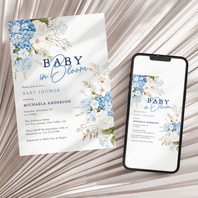 Baby In Bloom Watercolor Floral Baby Shower Invitation (Creator Uploaded)