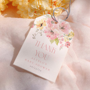 Baby in Bloom Watercolor Floral Girl Baby Shower Gift Tags