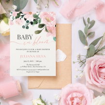 Baby In Bloom Watercolor Flower Girl Baby Shower