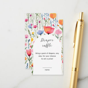 Baby in Bloom Watercolor Flowers Baby Shower Enclosure Card