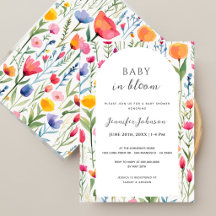 Baby in Bloom Watercolor Flowers Baby Shower 