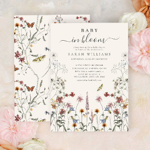 Baby In Bloom Watercolor Wildflower Baby Shower Invitation