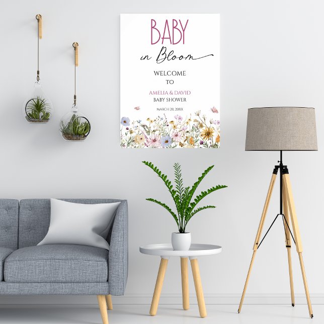Baby in Bloom Watercolor Wildflower Welcome  Poster (Creator Uploaded)