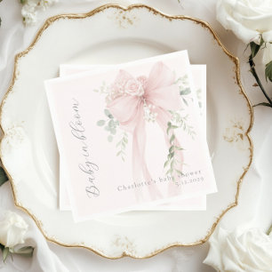 Baby in bloom Whimsical Bow baby Shower Napkin