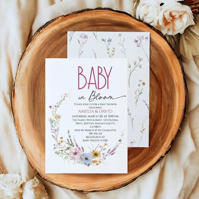 Baby in Bloom Whimsical Floral Arch Baby Shower Invitation (Creator Uploaded)