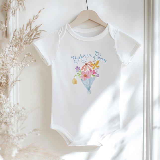 Baby in Bloom Whimsical Watercolor Bouquet Baby Bodysuit (Creator Uploaded)