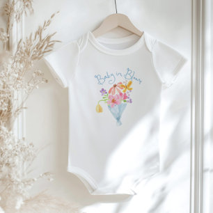 Baby in Bloom Whimsical Watercolor Bouquet Bodysuit