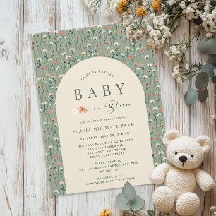 Baby in Bloom Whimsical Wildflower Baby Shower Invitation