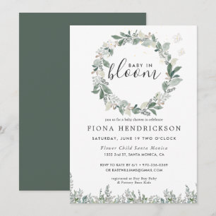Baby in Bloom White Floral Greenery Baby Shower