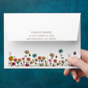 Baby in bloom wild flower baby shower envelope