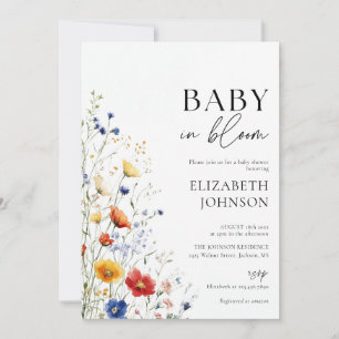 Baby In Bloom Wildflower Baby Shower All In One Invitation