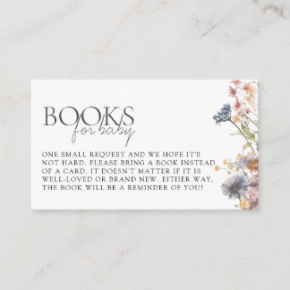 Baby in Bloom Wildflower Baby Shower Book Request Enclosure Card