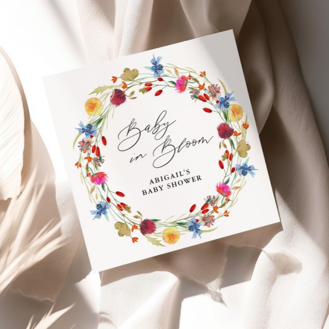Baby in Bloom Wildflower Baby Shower Custom Napkin (Creator Uploaded)