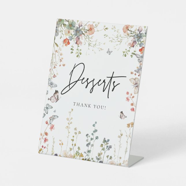 Baby in Bloom Wildflower Baby Shower Deserts Sign (Front)