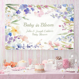 Baby in Bloom Wildflower Baby Shower Floral Banner