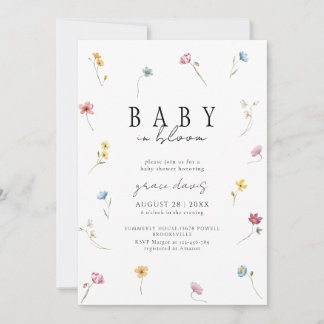 Baby in bloom Wildflower baby shower Invitation