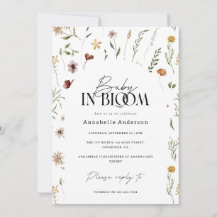 Baby in bloom wildflower baby shower invitation