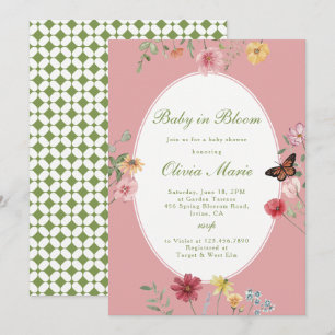 Baby in Bloom Wildflower Baby Shower Invitation