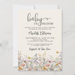 Baby In Bloom Wildflower Baby Shower Invitation