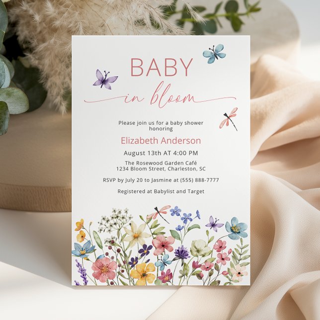 Baby in Bloom Wildflower Baby Shower Invitation (Creator Uploaded)