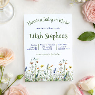 Baby in Bloom! Wildflower Baby Shower Invitation
