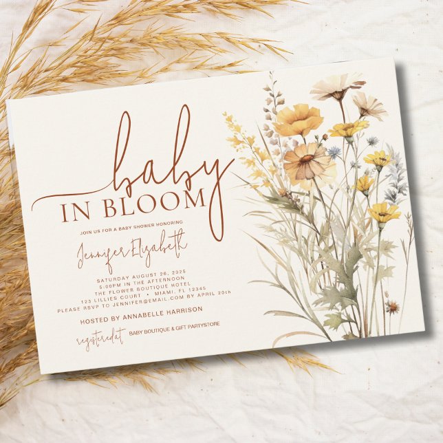 Baby in Bloom Wildflower Baby Shower Invitation (Creator Uploaded)
