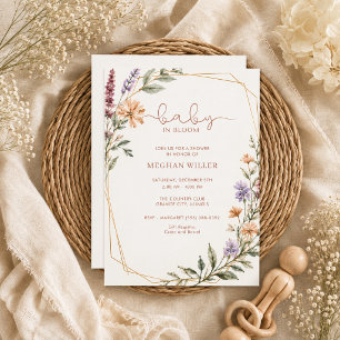 Baby in Bloom Wildflower Baby Shower Invitation