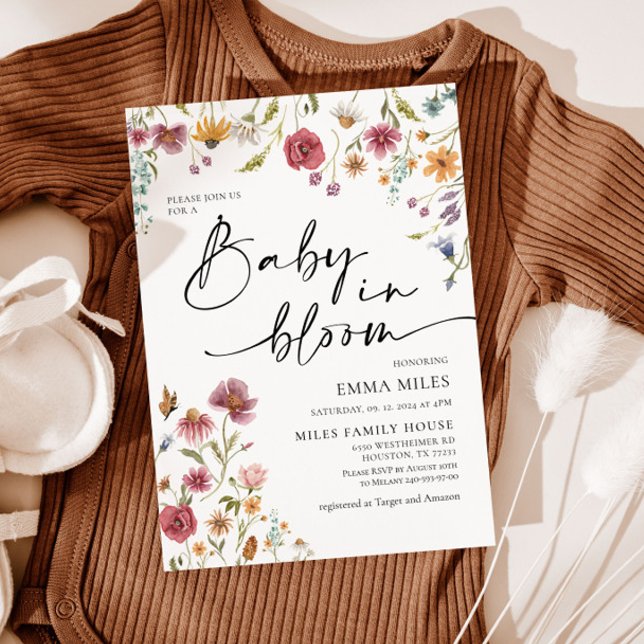 Baby in Bloom, Wildflower Baby Shower Invitation (Creator Uploaded)