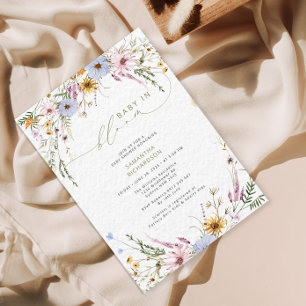 Baby in bloom Wildflower Baby Shower Invitation