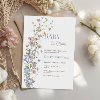 Baby in Bloom Wildflower Baby Shower Invitation