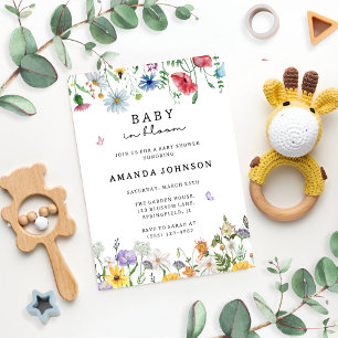 Baby in Bloom Wildflower Baby Shower Invitation