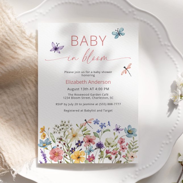 Baby in Bloom Wildflower Baby Shower Invitation (Creator Uploaded)