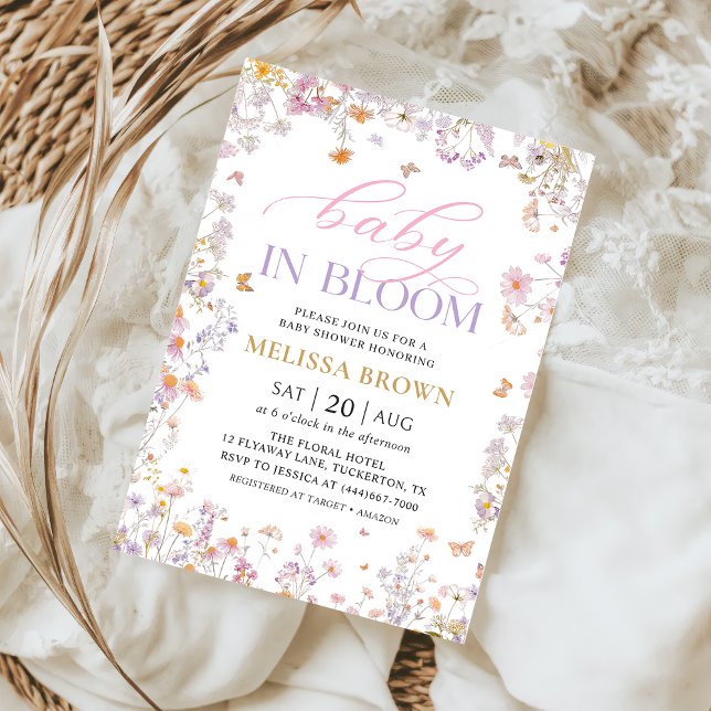 Baby in Bloom Wildflower Baby Shower Invitation (Creator Uploaded)