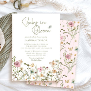 Baby in Bloom Wildflower Baby Shower Invitation