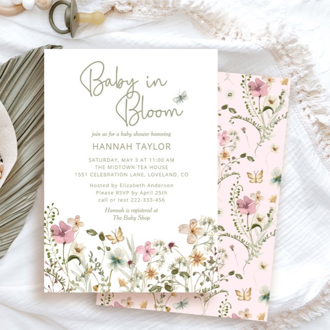 Baby in Bloom Wildflower Baby Shower Invitation (Creator Uploaded)